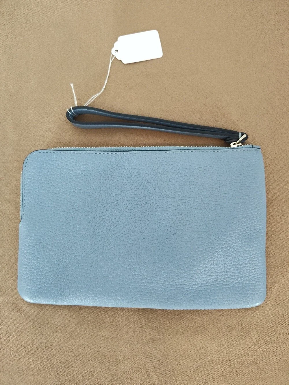 kate spade Cornflower Blue Lucy Wristlet with gold zipper